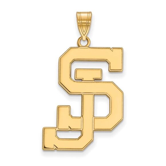 10k Yellow Gold San Jose State XL Pendant - Picture 1 of 3